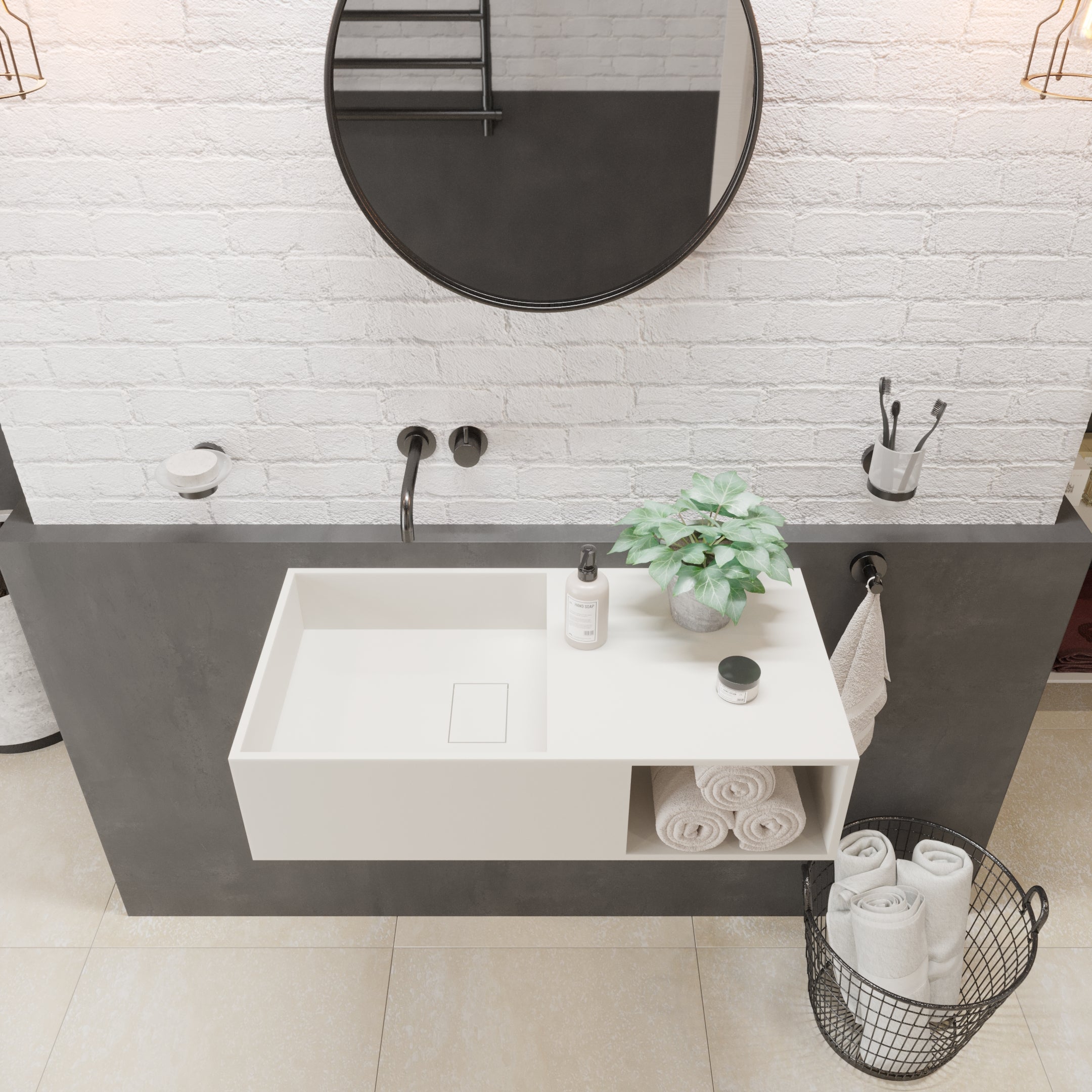 Ideavit | Solidplan 31" x 16"  Washbasin