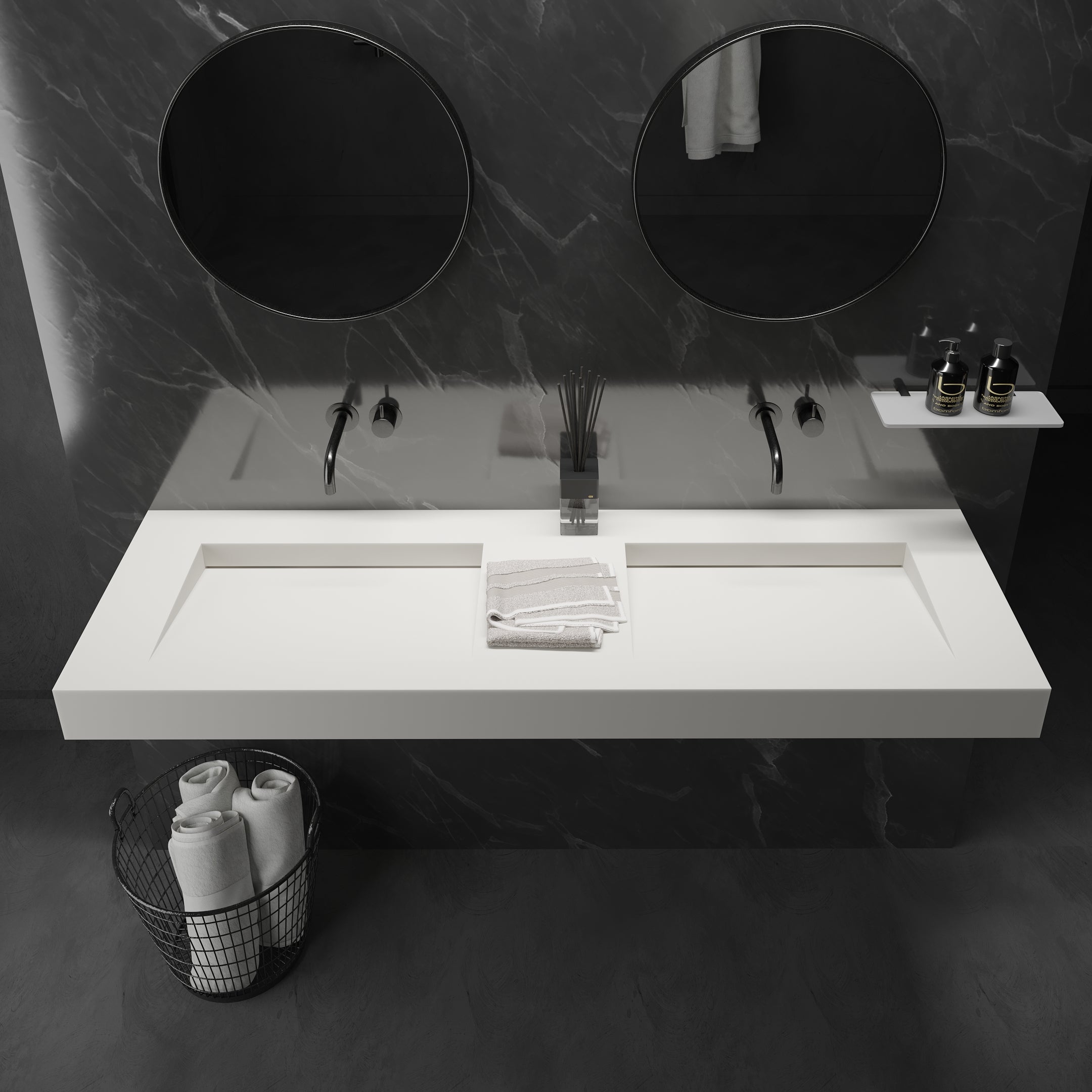 Ideavit | Solidsquare-Double Washbasin