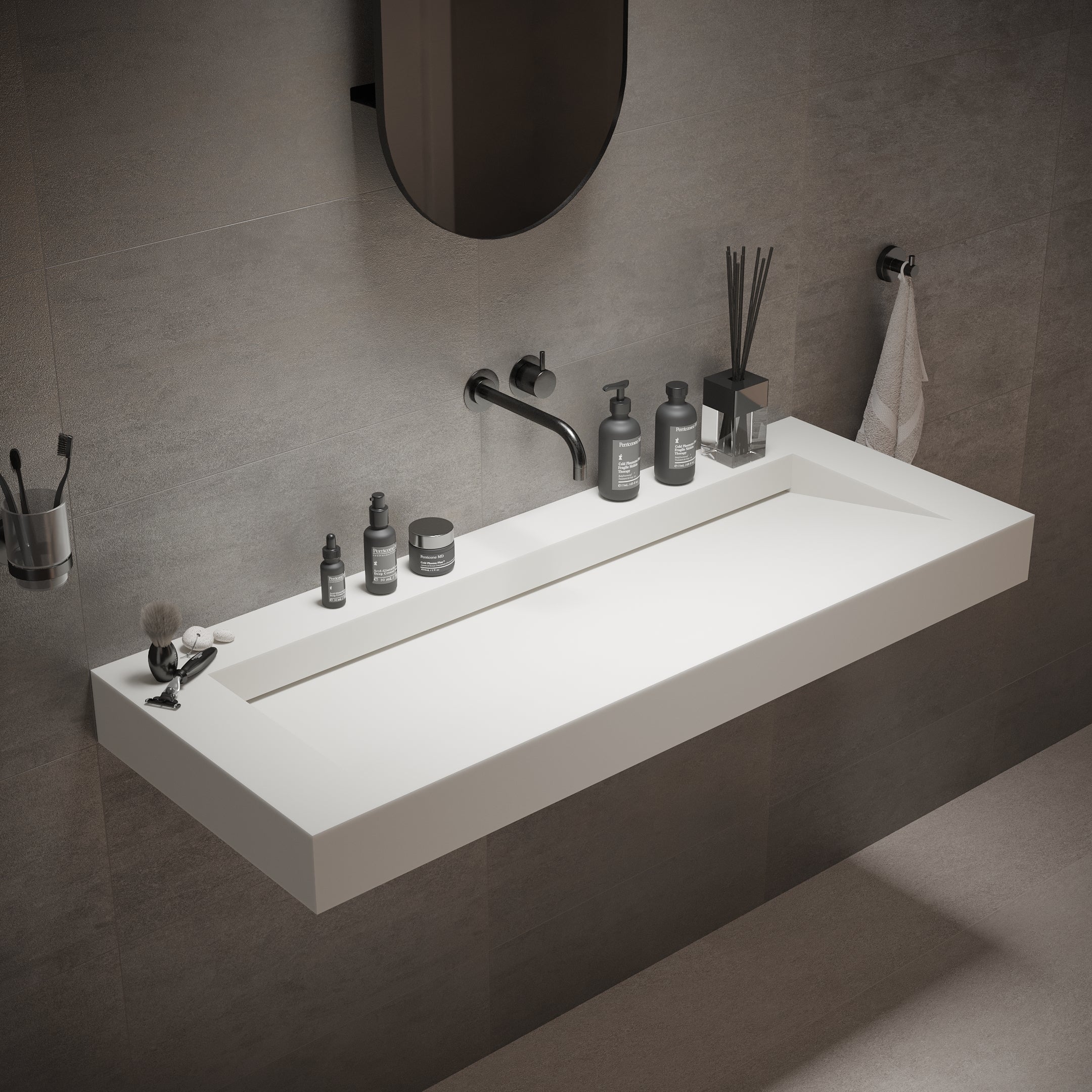 Ideavit | S/ Square B39  47" x 18" Washbasin