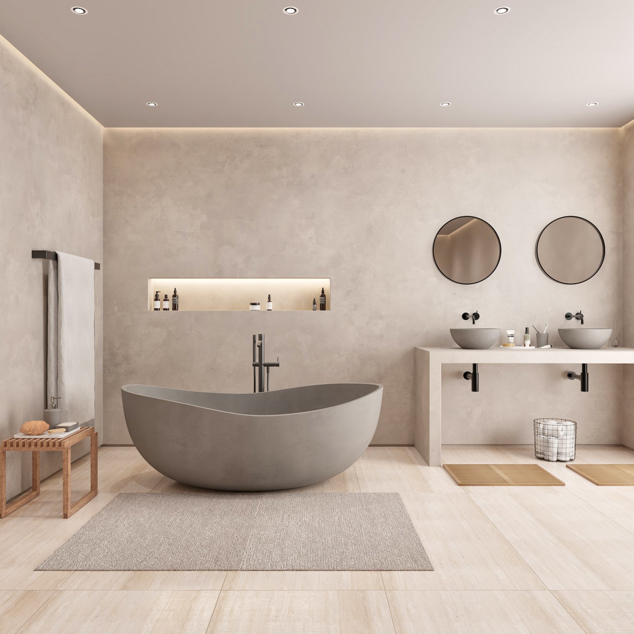 Ideavit | Solidsense 63" x 39" Freestanding Bathtub