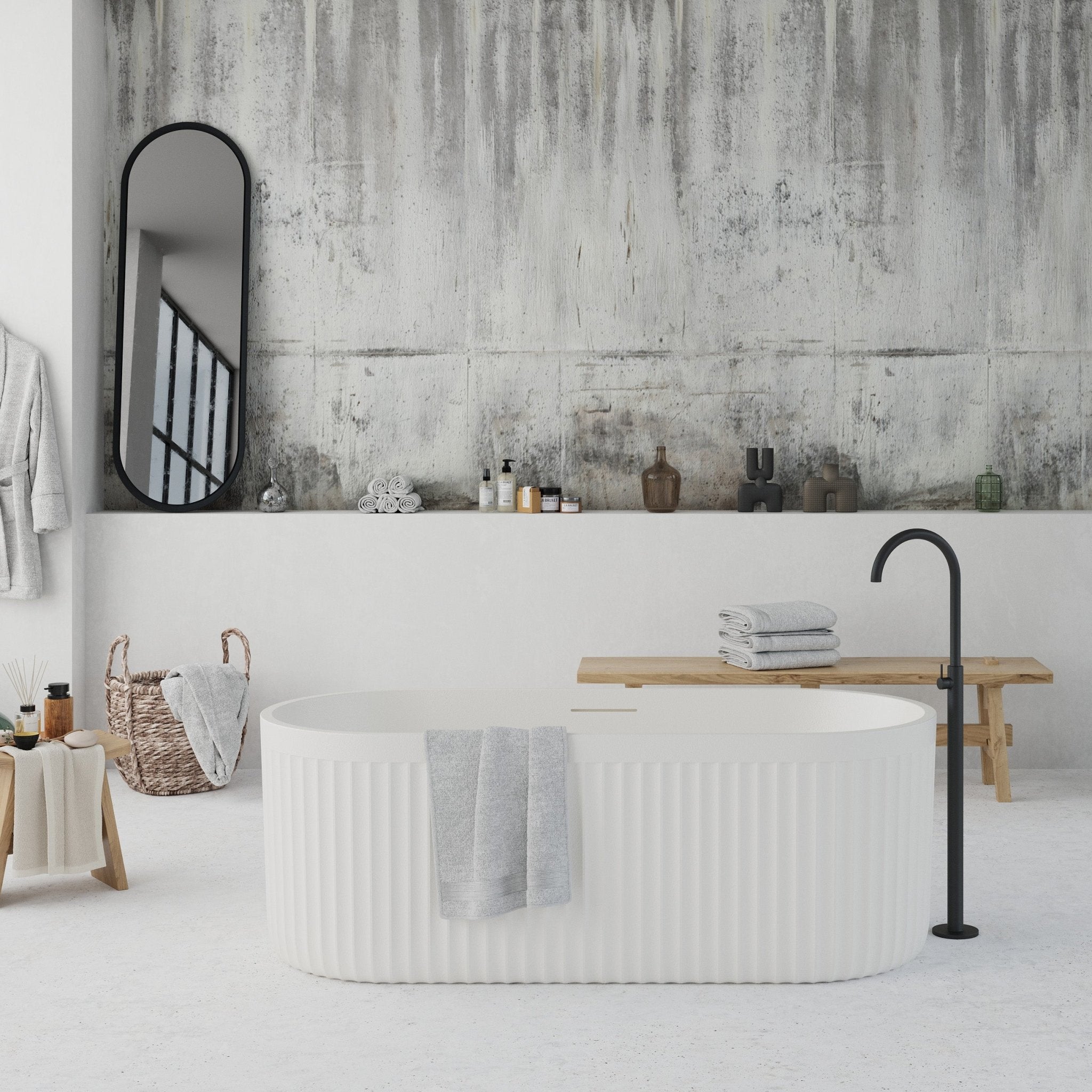 Ideavit | Solidarchtec 67" x 30" Freestanding Bathtub - U S H I Ideavit